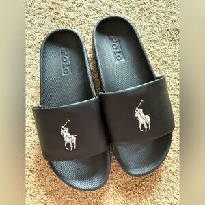 Polo Ralph Lauren Black White Big Pony Slide Sandals - Men’s Size 7 Worn Once